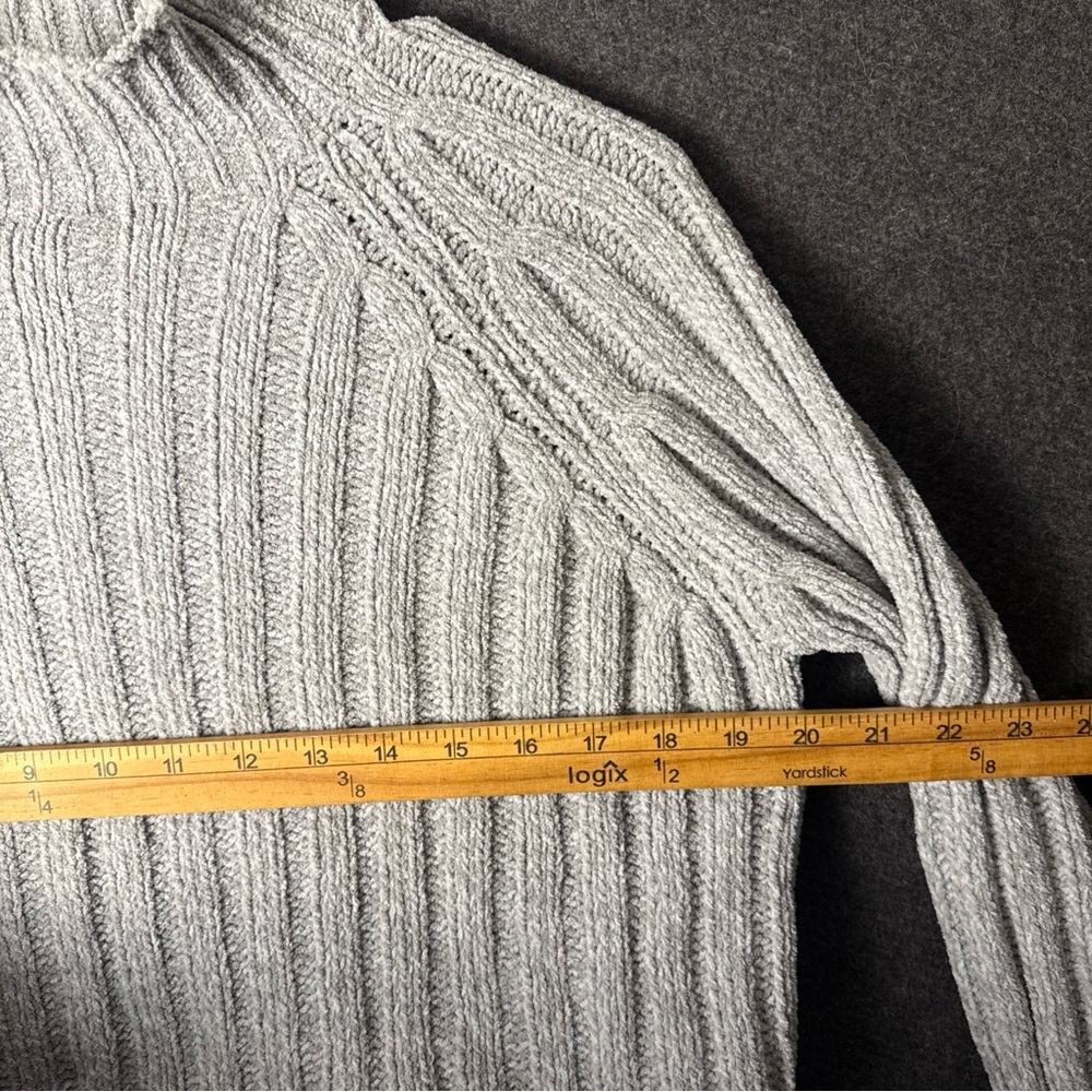 American Eagle women’s XS long sleeve sweater crop high neck grey Y2K Preppy - Picture 5 of 9